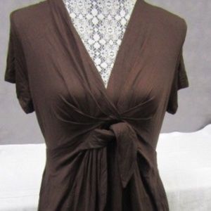 NWT DKNY Women's Size 10 Brown Short Sleeve Dress